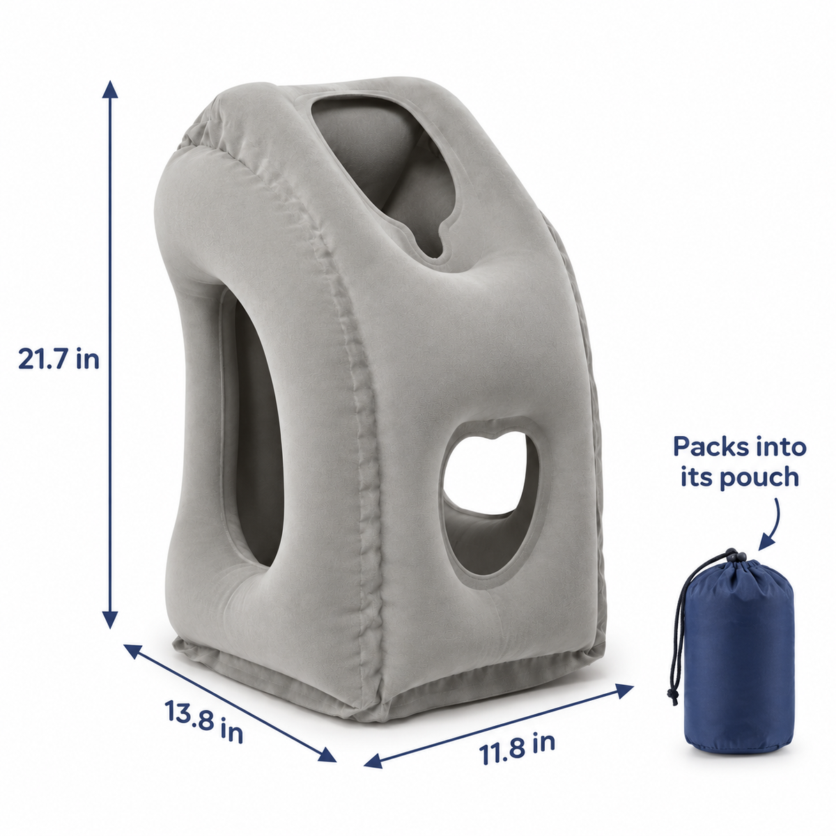 HushBound Travel Pillow – Real Sleep Sitting Up, Inflates in Seconds