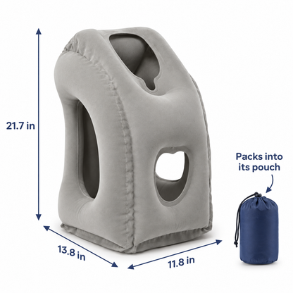 HushBound Travel Pillow – Real Sleep Sitting Up, Inflates in Seconds